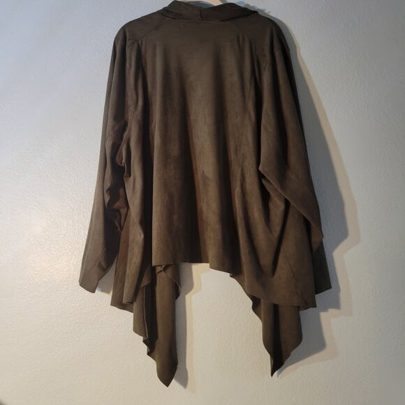 Olive Green Draping Peachskin Jacket Size 5x Torrid Host Pick - Picture 2 of 5